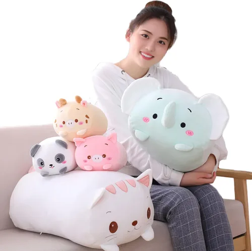 Vista 4 de Oso de Peluche Juguete Animal de Peluche Almohada Cilíndrica para Abrazar Regalos para Cumpleaños de Niños, San Valentín, Navidad, 8 pulgadas