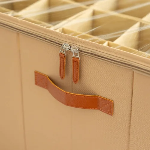 Vista 9 de OrganiHaus Contenedor grande de almacenamiento de zapatos para armario, caja organizadora de zapatos para hasta 16 pares, cesta de zapatos plegable