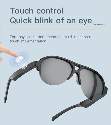 Vista 9 de Smart Sunglasses Touch Control HD Mic Double Speakers Smart Glasses Music Wireless Calling Glasses Outdoor