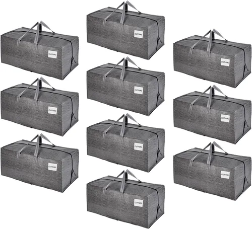 Vista 53 de VENO Paquete de 2 bolsas de mudanza, correas de mochila, mudanza, cajas de almacenamiento universitario, con tapas, resistentes, extragrandes, asas