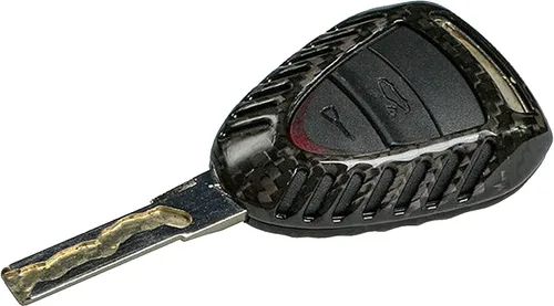 Vista 4 de Funda para llavero de fibra de carbono genuina para Porsche 911 987 997 Facelift Boxster Carrera GT Caimán Car Remote Key Fob Case para hombres Negro