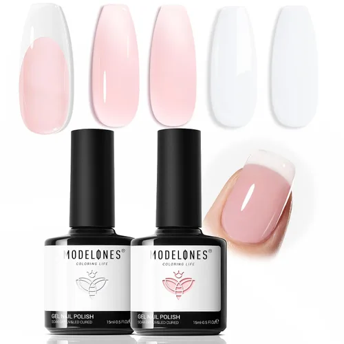 Vista 22 de modelones Juego de Base y Capa Superior para Esmalte de Uñas en Gel, 3 Piezas Base de Goma y Capa Superior de Gel Transparente Brillante y Mate a