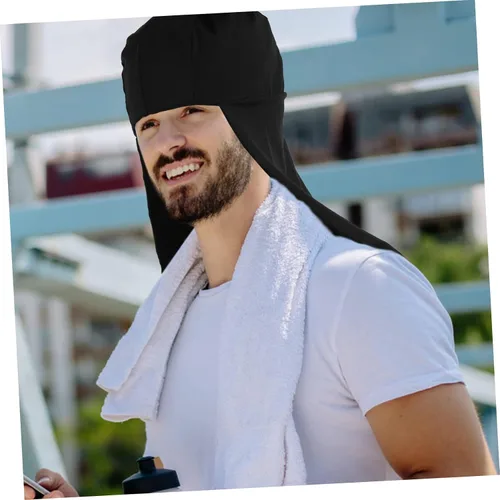 Vista 7 de Yardwe 4 piezas turbante sombrero de pesca sombrero de sol para hombre sombrero visera montañismo liner sombrero deportivo sombrero de sol