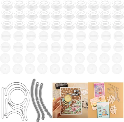 Vista 10 de BAOFALI Juego de 150 piezas de mini acción tambaleantes, resortes autoadhesivos, pequeños movers de Wobblers para hacer tarjetas, manualidades