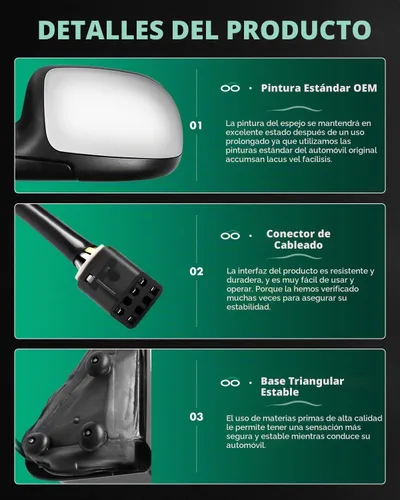 Vista 4 de SCITOO Espejo retrovisor derecho para el lado del pasajero, compatible con Chevy Silverado 1999-2002, 1500 2500 3500, GMC Sierra 1500 2500 3500