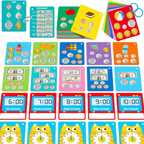 Vista 20 de 110 PCS Tarjetas de Aprendizaje Temprano, Tarjetas de Doble Cara - Alfabeto, Números, Alimentos, Animales, Formas, Colores, Objetos del Hogar con 4