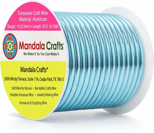 Vista 396 de Mandala Crafts - Alambre de aluminio anodizado de calibre 22 para hacer joyas - 137.2 m de alambre flexible surtido y coloreado - Doble para bonsái