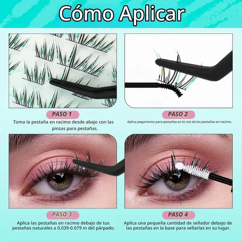Vista 5 de Kit de racimos de pestañas con purpurina de AMZGIRL