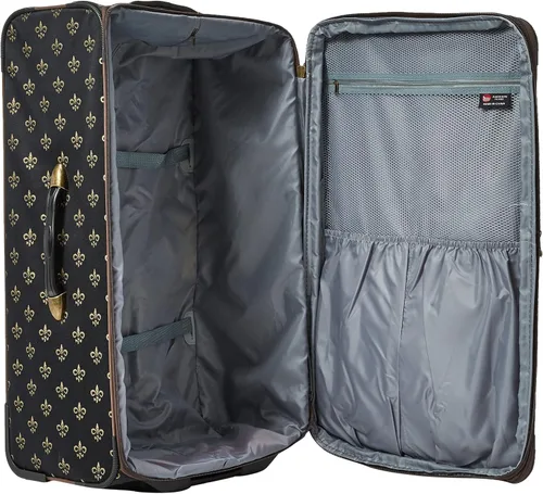 Vista 5 de American Flyer Equipaje Fleur De Lis 4 Piezas Set, Negro -, Fleur De Lis - Juego de equipaje de 4 piezas