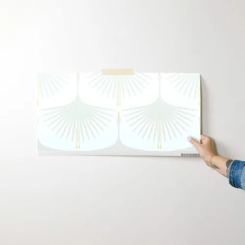 Vista 7 de Papel tapiz para despegar y pegar – Art Deco White Bird Naturaleza Moderno Wingspan Papel pintado extraíble personalizado por Spoonflower Sample