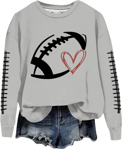 Vista 37 de Sudadera casual para mujer, manga larga, con cuello redondo, ropa de primavera, tallas S-3XL