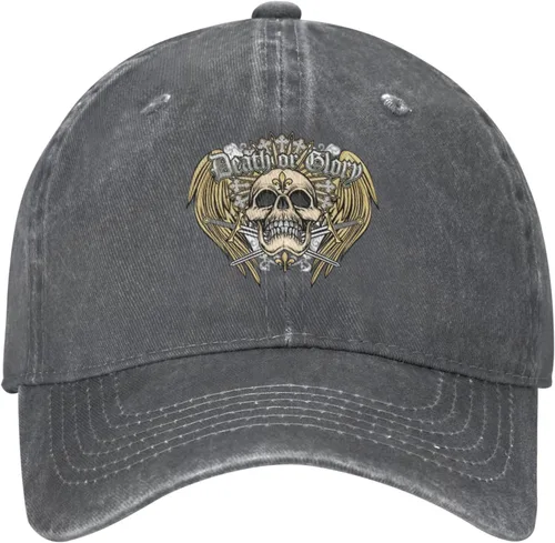 Vista 2 de Cowboy Hat Trendy Hats for Man and Women Djustable Four Season Outdoor Baseball Cap of Hell Skull with Angel Deep Heather