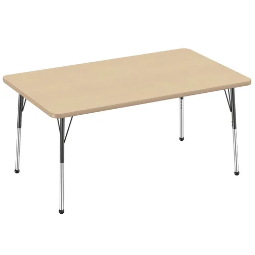 Vista 56 de FDP - Mesa rectangular para actividades escolares y de oficina (24 x 36 pulgadas), patas estándar con deslizadores giratorios, altura ajustable