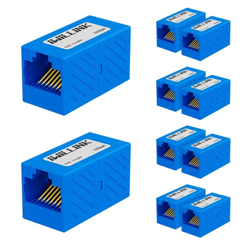 Vista 17 de iwillink Conector Ethernet RJ45, hembra a hembra, paquete de 5, color negro