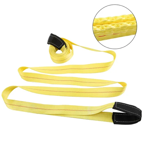 Vista 4 de TOPZEA Paquete de 2 correas de elevación de 20 pies x 2 pulgadas, correa de remolque de grúa de nailon resistente con bucle de extremo, correas