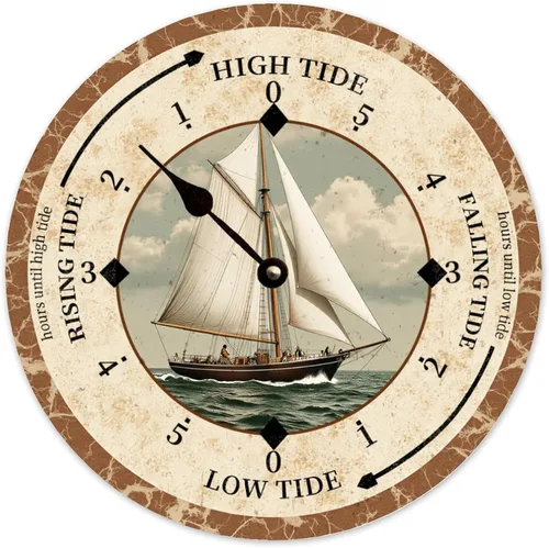 Vista 16 de Tide Clock for Wall Myrtle Beach Time Coastal Clocks Beach Navy-3