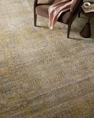 Vista 7 de Loloi Jean Stoffer Bradbury Collection, Dove & Gold, alfombra de área de 6 pies a 3 pulgadas x 9 pies, alfombra moderna y tradicional para sala