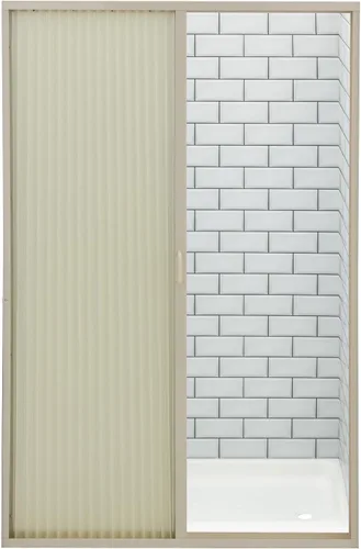 Vista 3 de RecPro RV - Puerta de ducha plisada Marfil 36 x 57 pulgadas Corredera