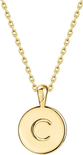 Vista 19 de PAVOI - Collar con dije de letra inicial chapado en oro de 14 quilates para mujer Collar con inicial alfabética de oro