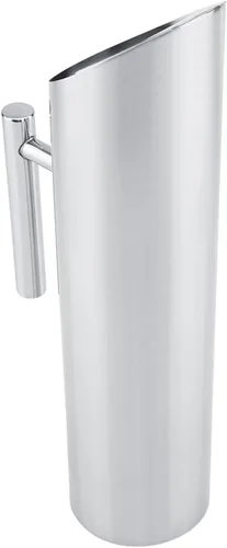 Vista 6 de Jarra de agua de acero inoxidable, elegante servidor de vertido de guardia de hielo para el hogar hotel plateado 2L 1 paquete