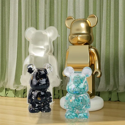 Vista 2 de 2 moldes de resina de oso de silicona 3D para velas de animales, molde de fundición de resina epoxi para llavero de bricolaje, jabón perfumado