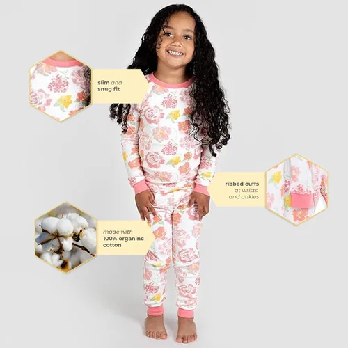 Vista 3 de Burt's Bees Baby - Pijama para bebé niña, con camiseta y pantalón, conjunto de 2 piezas, 100 % algodón orgánico