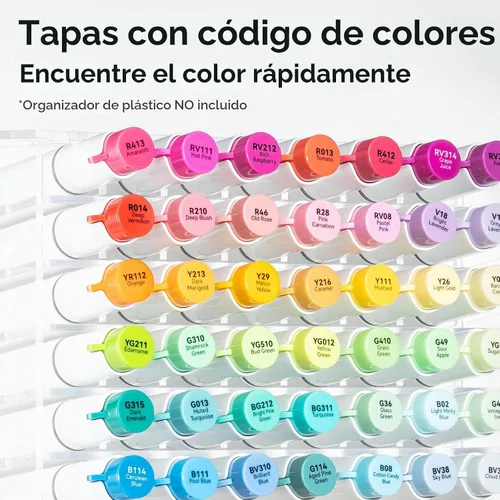 Vista 8 de Ohuhu Marcadores de alcohol con punta de pincel – Juego de marcadores artísticos de doble punta con certificación AP para artistas adultos