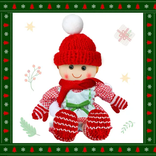 Vista 2 de Zhanmai 12 piezas de accesorios de muñeca de Navidad, kit de muñeca de Navidad, incluye sombreros, calcetines, guantes, conjuntos de bufanda