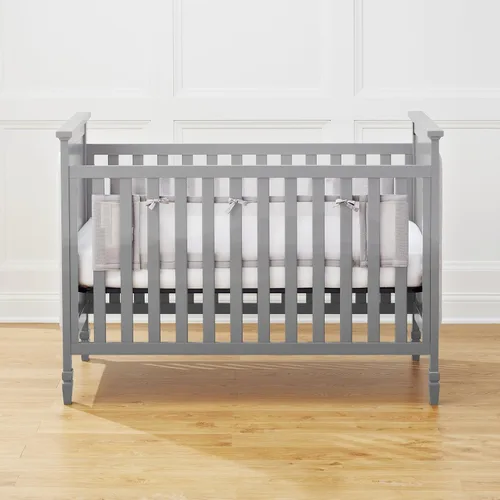 Vista 2 de BreathableBaby Forro transpirable de malla para cunas de tamaño completo, malla clásica de 3mm, gris (Tamaño 2FS cubre 2 lados)
