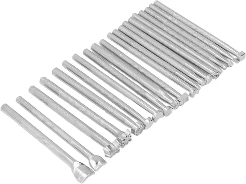 Vista 7 de 20Pcs Leather Stamping Tools Set, DIY Leather Stamp Punch Tools with 20 Patterns, High Hardness Anti Rust Alloy Steel for Saddle Making, Leather