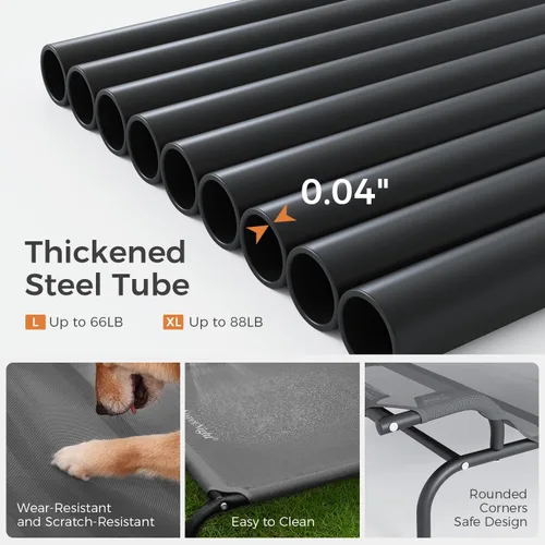 Vista 3 de Sweetnight Cama elevada para perros con reposacabezas para perros grandes Cuna elevada impermeable para exteriores - Cama para perro con marco