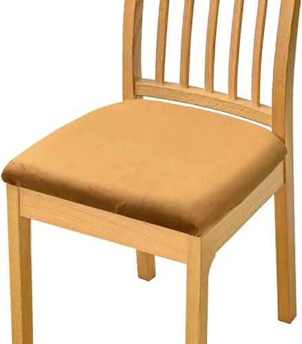 Vista 24 de Fundas de terciopelo para asiento de silla, fundas elásticas para sillas de comedor, fundas de asiento suaves y antideslizantes, fundas de asiento