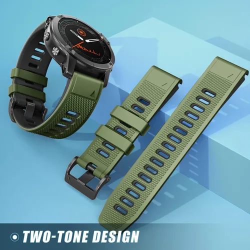 Vista 5 de NotoCity for Fenix 6 Band 22mm Width Soft Silicone Watch Bands for Fenix 7/5/5 Plus/ 6 Solor/6 Pro/Forerunner 935/Forerunner 945/Approach S60/Quatix