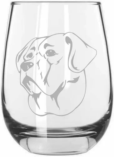 Vista 465 de Shar Pei (chino) - Vaso de vino sin tallo grabado para perro, 15.25 onzas