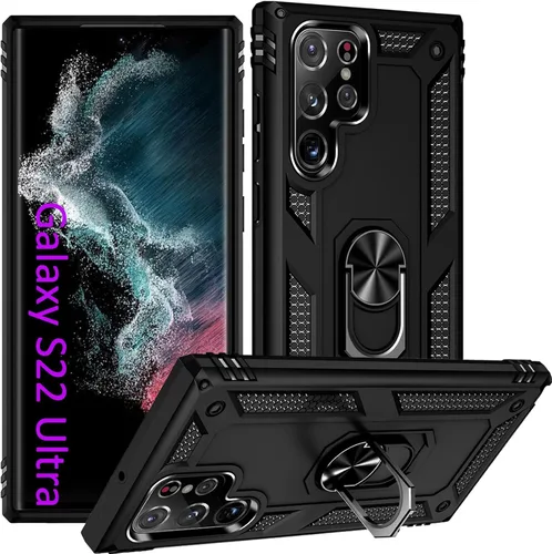 Vista 15 de ADDIT Funda S22 para Samsung Galaxy S22, con anillo de soporte, soporte ajustable, grado militar, protección resistente, a prueba de golpes