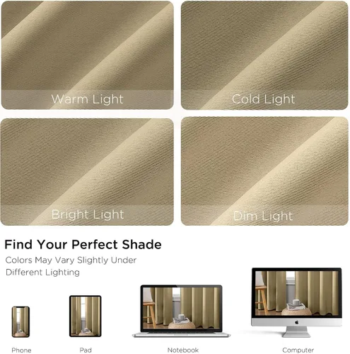 Vista 4 de CUCRAF Cortinas opacas de 45 pulgadas de largo, juego de 2 paneles para dormitorio, bolsillo para cortinero, cortinas de oscurecimiento