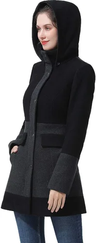 Vista 3 de BGSD Gia - Abrigo de lana con capucha para mujer (talla regular y grande y pequeña)