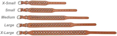 Vista 50 de Collar ajustable de piel sintética con remaches de clavos para gatos, cachorros y perros.