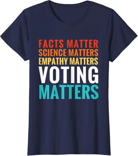 Vista 31 de Facts Matter Science Matters Voting Matters - Camiseta demócrata liberal, Negro, S