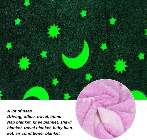 Vista 5 de TOPINCN Manta de poliéster brillante para temporada, manta luminosa de doble cara, sofá de verano para niños, manta fluorescente con poliéster