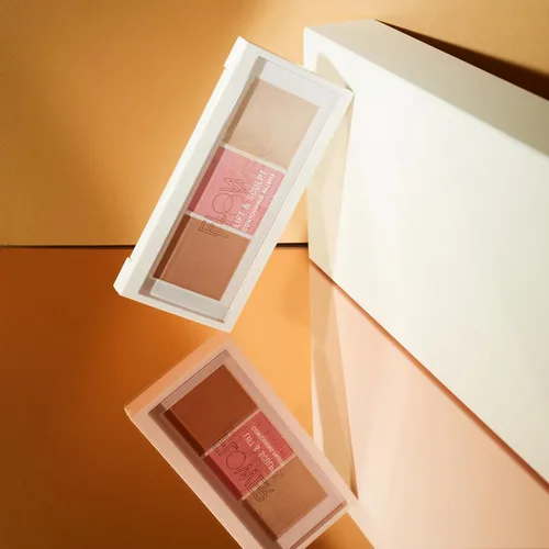 Vista 8 de FLOWER BEAUTY By Drew Barrymore Lift & Sculpt - Paleta de contorno + rubor + resaltado - polvo cremoso + mezclable (claro a mediano)