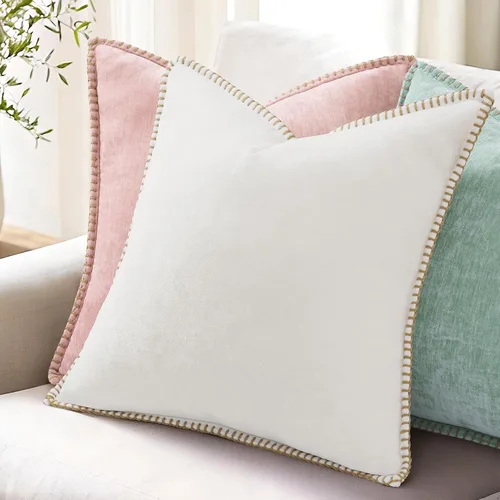 Vista 5 de decorUhome Juego de 2 fundas de almohada de felpilla suave y acogedora de otoño de 12 x 12 pulgadas, fundas decorativas modernas de terciopelo Aqua