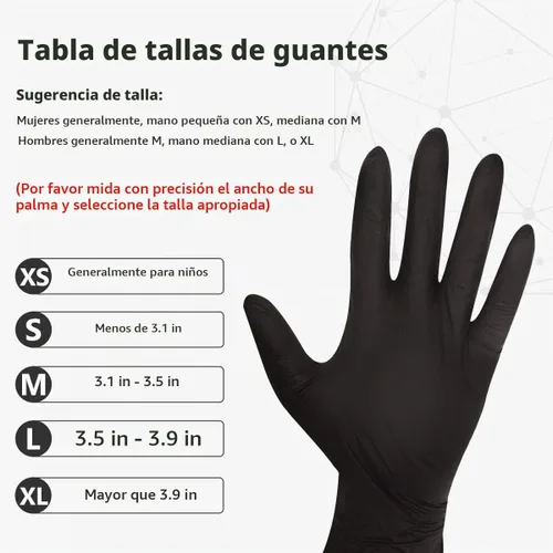 Vista 7 de Nitrile Disposable Gloves Pack of 100, Latex Free Safety Working Gloves for Food Handle or Industrial Use
