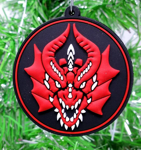 Vista 8 de Juego de 6 adornos navideños con temática de juego de rol de Dungeons and Dragons D&D (diseño inastillable)