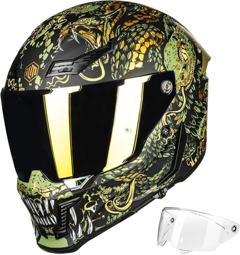 Vista 19 de ILM Cascos para Motocicleta para Adultos Hombres Mujeres Casco Integral DOT ECE con Visor Dual para Carreras en Calle con Pinlock Modelo MF509