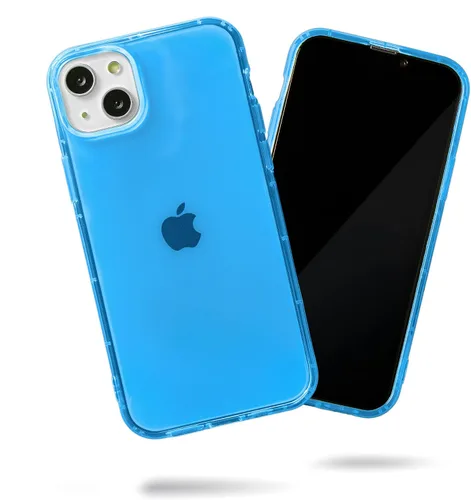 Vista 15 de SteepLab Neon Highlighter - Funda para iPhone 13, funda Grippy Jelly con bolsillos protectores de aire (azul celeste)