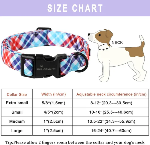 Vista 263 de Aring Pet Collar de algodón, ligero y ajustable, con hebilla de liberación rápida, para perros pequeños, medianos y grandes, para cachorros, S, Hoja