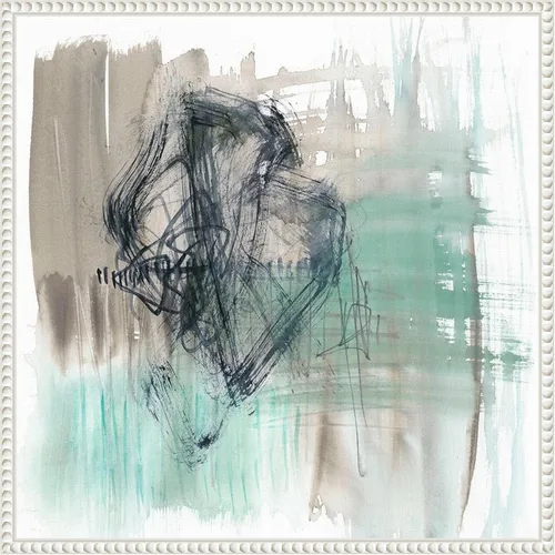 Vista 19 de Amanti Art Framed Canvas Wall Art 16x16 Scribble Scrabble II by Jennifer Goldberger, Framed Wall Art Canvas, Abstract Artwork, Traditional Decor