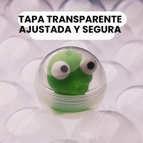 Vista 6 de Máquina expendedora de cápsulas redondas, 100 unidades, 2 pulgadas, cápsulas de máquina de chicles a granel, contenedor transparente a granel