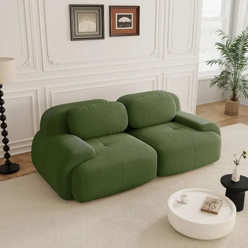 Vista 28 de Sofás modulares sin hueso de 152.8 pulgadas para sala de estar, sofá modular con diván en forma de L, cómodo asiento profundo tapizado de tela